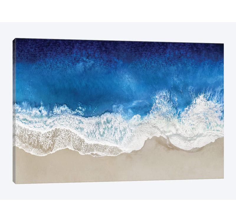 Indigo Waves From Above I, impression sur toile, H 8 po x l 12 po x P 0,75 po, Toile tendue, Pas de tapis