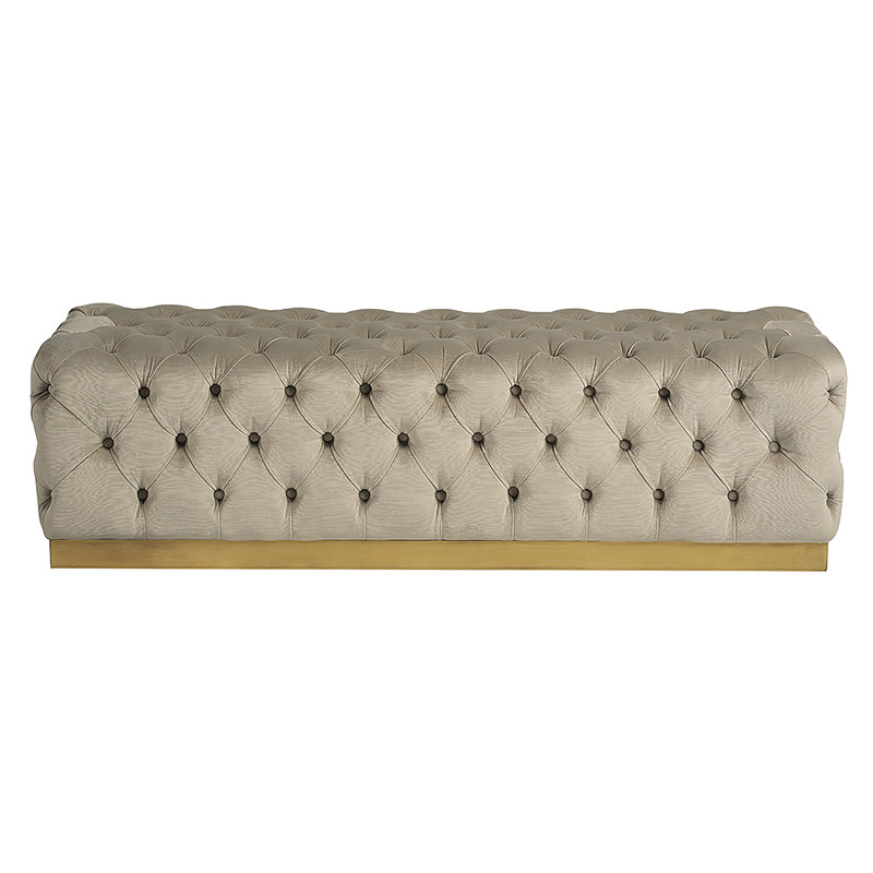 Polyester Blend Upholstered Bench - Taupe