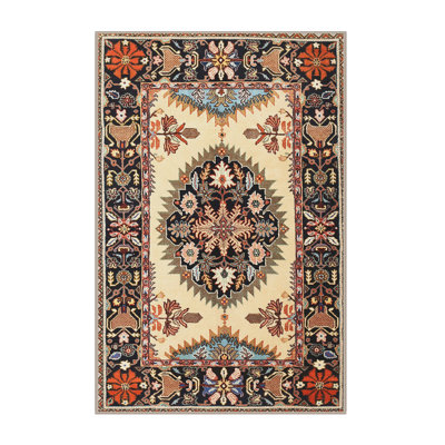 Tapis traditionnel mehroon/noir/bleu