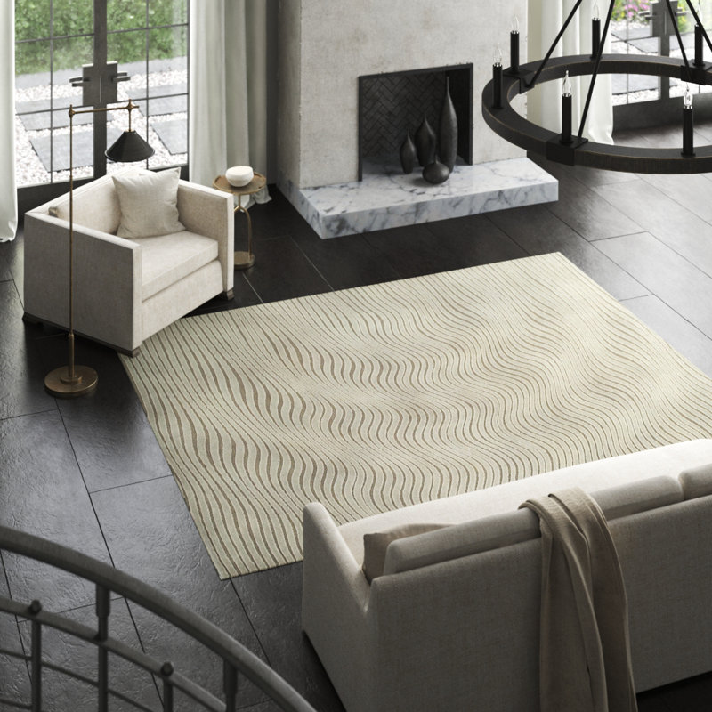 Glacier Wool Abstract Area Rug, Rectangle 10' x 14'