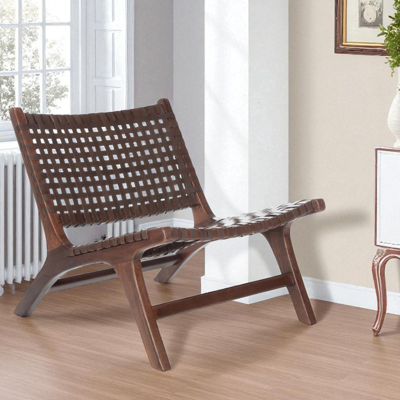Chaise d'appoint rembourrée l 31,5 po Millner, Cuir brun, Brun