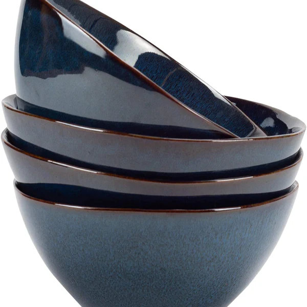4Pcs Smooth Bowls Set Navy Blue, Blue