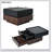 Multi-functional Square 360°Rotating Coffee Table with 2 Drawers, High Gloss 2-Tier Centre Table