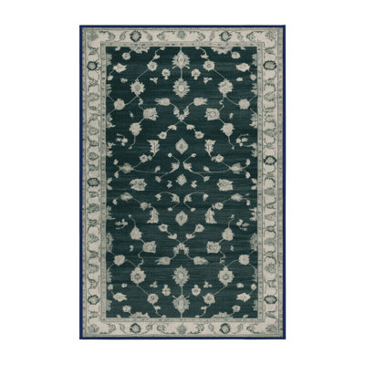 Machine Washable Overdyed Blue Area Rug