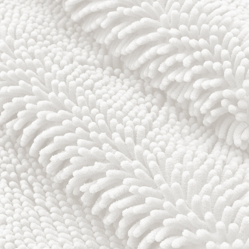 Tapis pour salle de bain en chenille ultra absorbant Kalyce, L 17 po x L 24 po, Blanc