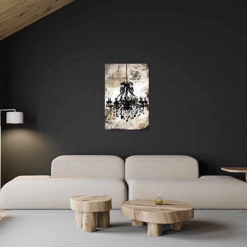 Lustre noir imprimé sur verre acrylique, H 24 po x l 16 po x P 0,25 po