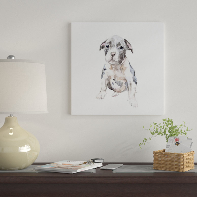 « pit bull chiot », impression sur toile, H 12 po x l 12 po x P 0,75 po