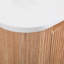 29,53 po Meuble-lavabo mural en bois naturel avec plateau et lavabo en marbre de culture blanc et céramique