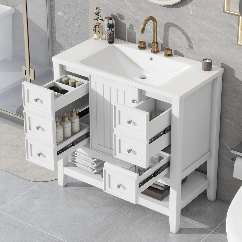 Meuble-lavabo 36 po avec lavabo, Blanc