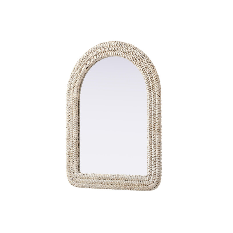 Arch Cornhusk Mirror in Linen White, 36" x 27"