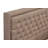 2 Piece Wood Bedroom Set - 1 Platform Bed Brown Linen Fabric Padded and Button Tufted Headboard with 1 Wooden Night Stand - Distressed Jacobean Finish Nightstand-835982086
