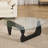 16.5'' H Modern Triangle Glass Coffee Table with Solid Wood Base-260954012-238653677