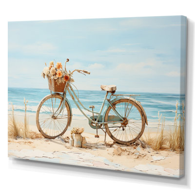 «Bicycle Tranquil Pedaling By The Beach V», reproduction sur toile