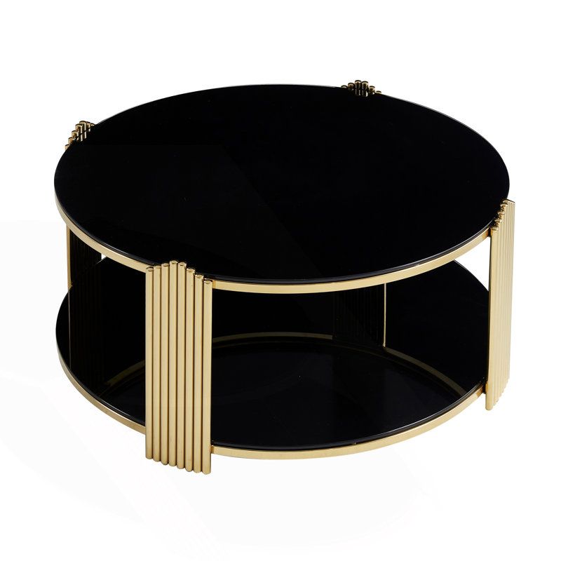 Modern Double-Layer Tempered Glass Coffee Table