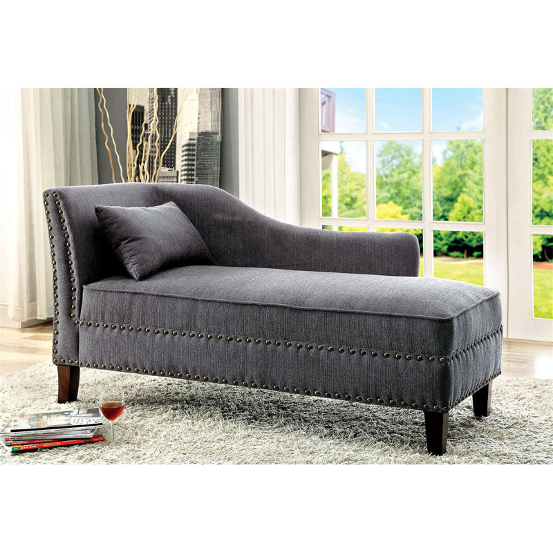 Méridienne en tissu gris, Gris