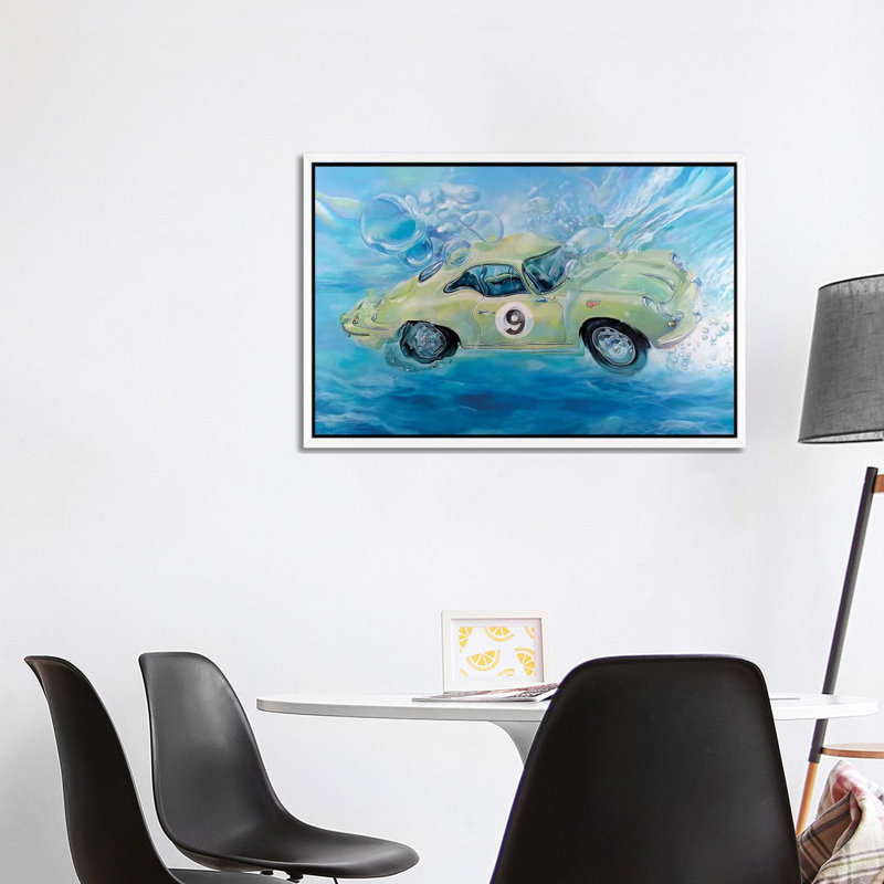 Porsche No. 9 by Marcello Petisci - Print on Canvas, White Framed, 101.6 cm H x 66.04 cm W
