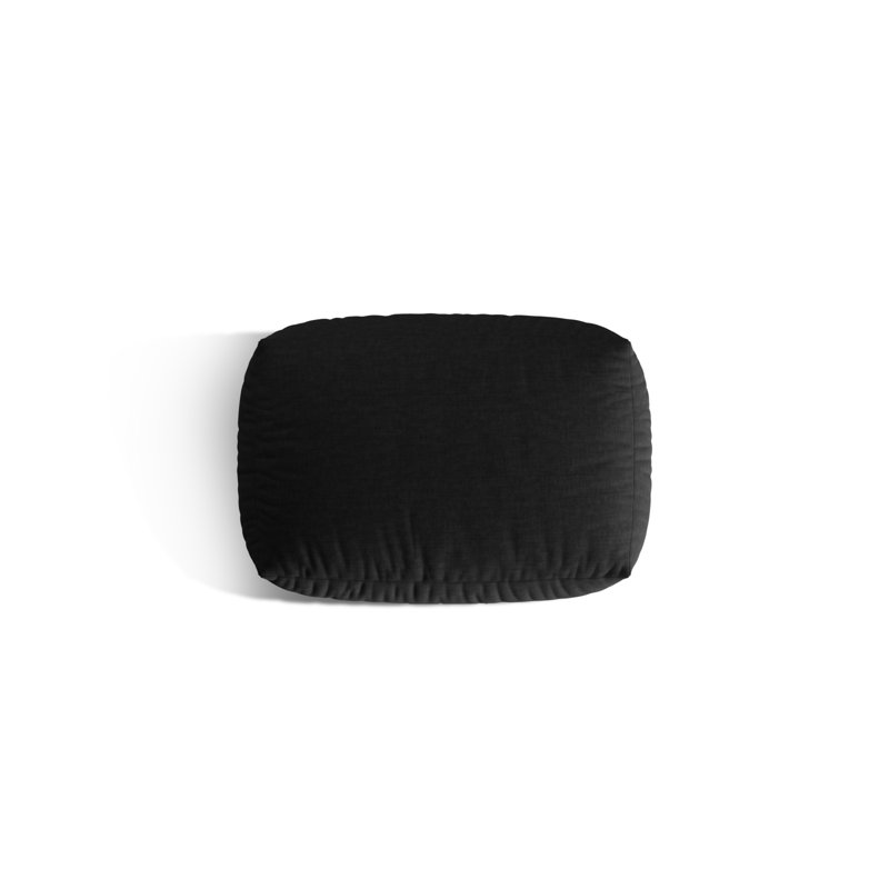 Carlens 65cm Wide Solid Colour Pouffe Ottoman, Black
