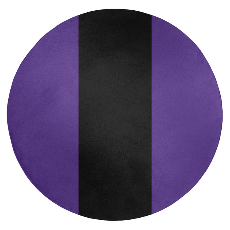 Tapis mauve/noir, Rond 5 pi