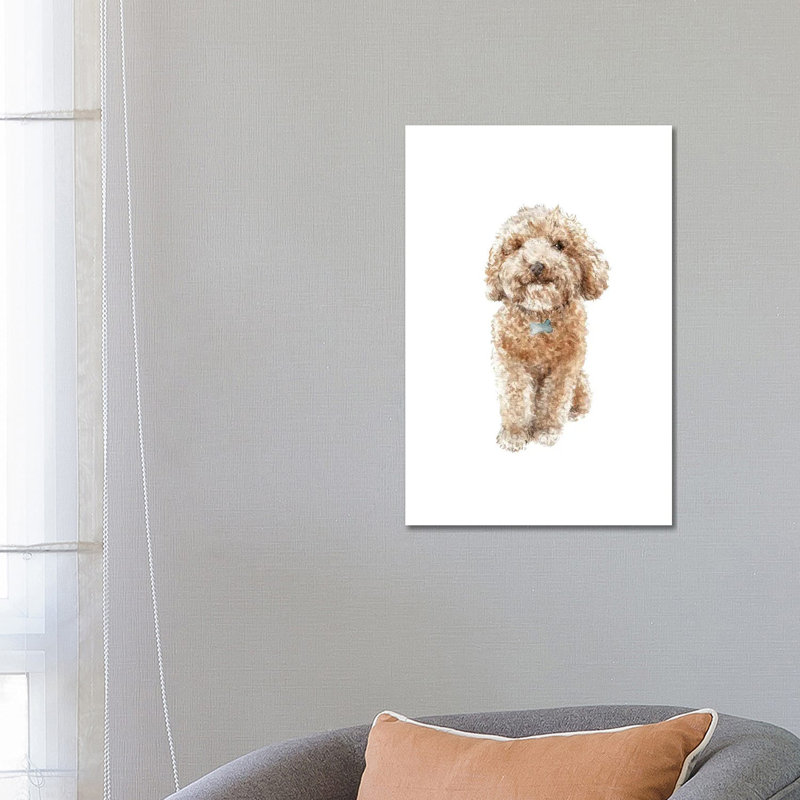 Apricot The Happy Poodle Puppy by Wandering Laur - Wrapped Canvas Gallery-Wrapped Canvas Giclée