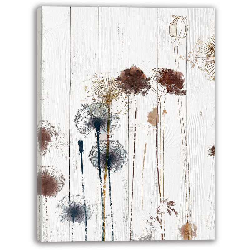 Rustic Dandelion Breeze Canvas Wall Art, 12" H x 16" W