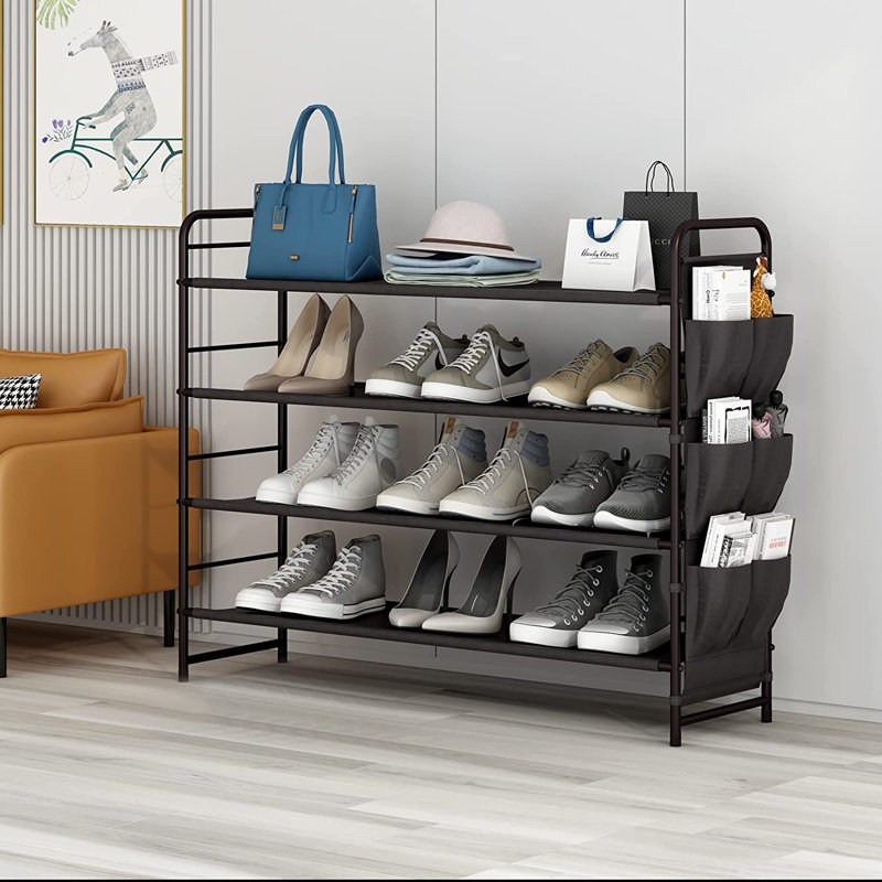 12 Pair Shoe Rack, Bronze