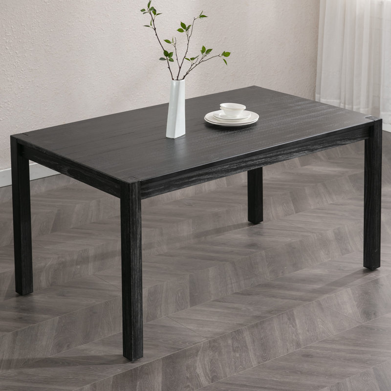 Table de salle à manger rectangulaire L 59 po x l 35,5 po Schautz, Noir brossé