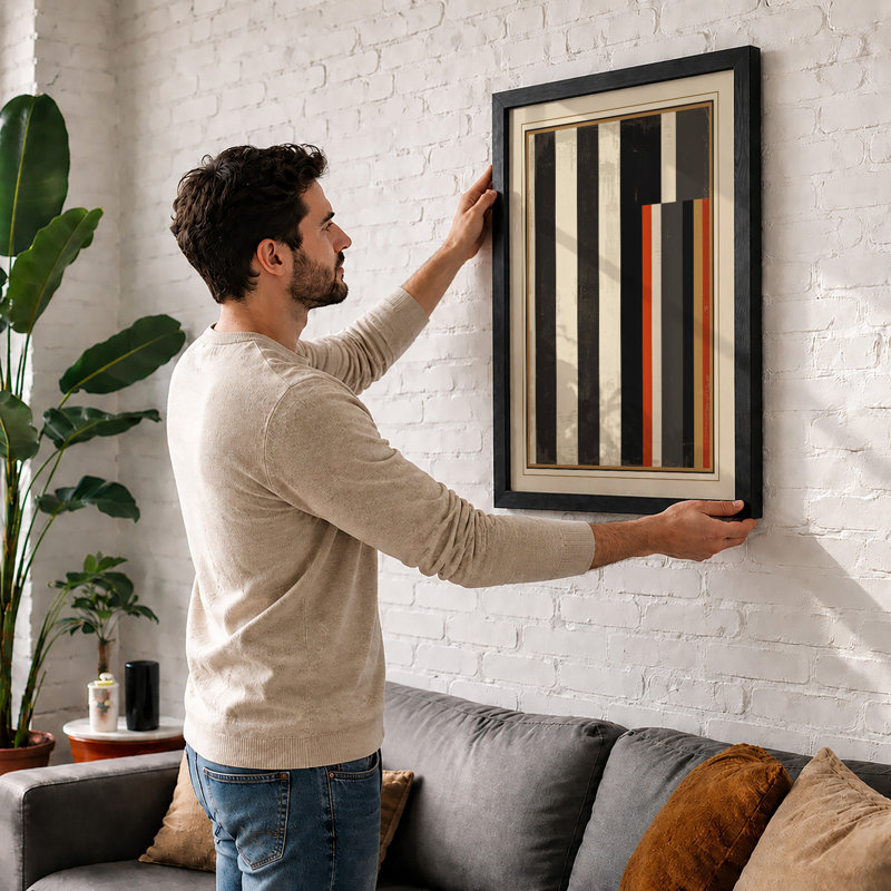 Striped Composition Geometric - Print, Unframed, A4 - 29.7 x 21.0 cm