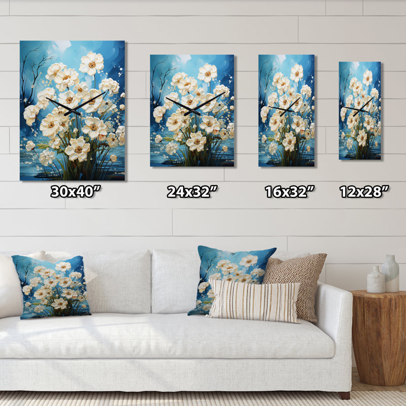 Horloge murale moderne Devy - Flowers, Moyen