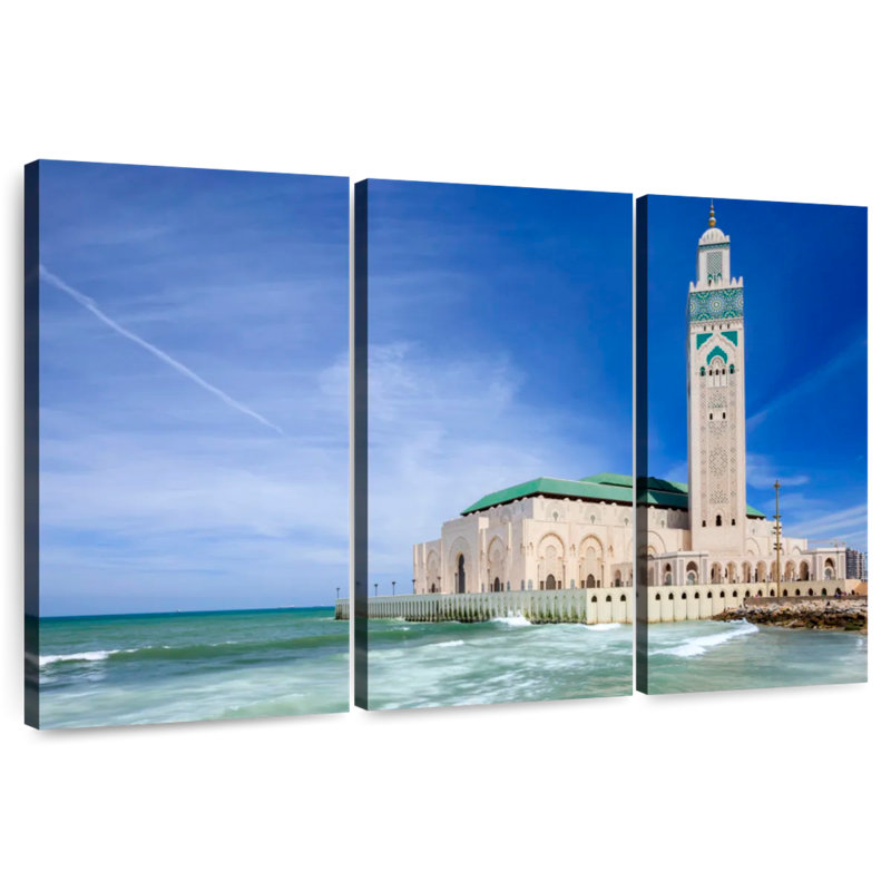 Beachside Hassan II Mosque, 24" H x 38" W