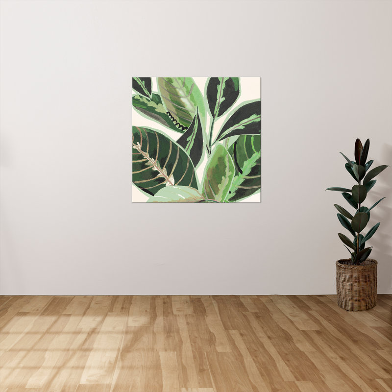 "Jungle Close Up II" by Kate & Liz Pope Print on Canvas, H 18 po x l 18 po x P 1 po
