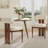 Modern Upholstered Dining Chairs with Rolled Back & Solid Wood Legs-1550080873