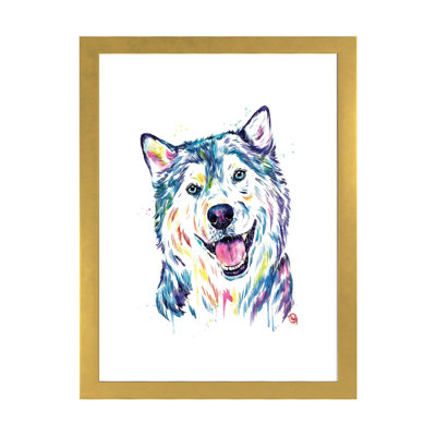 Husky sibérien par Lisa Whitehouse - impression d'art graphique