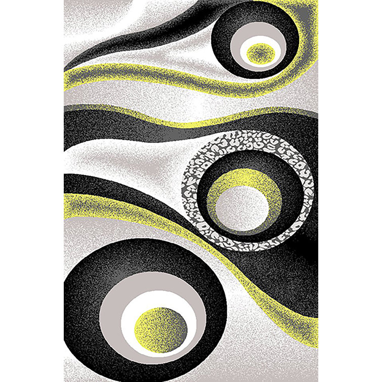 Mccampbell Abstract Yellow/Black/Gray Area Rug