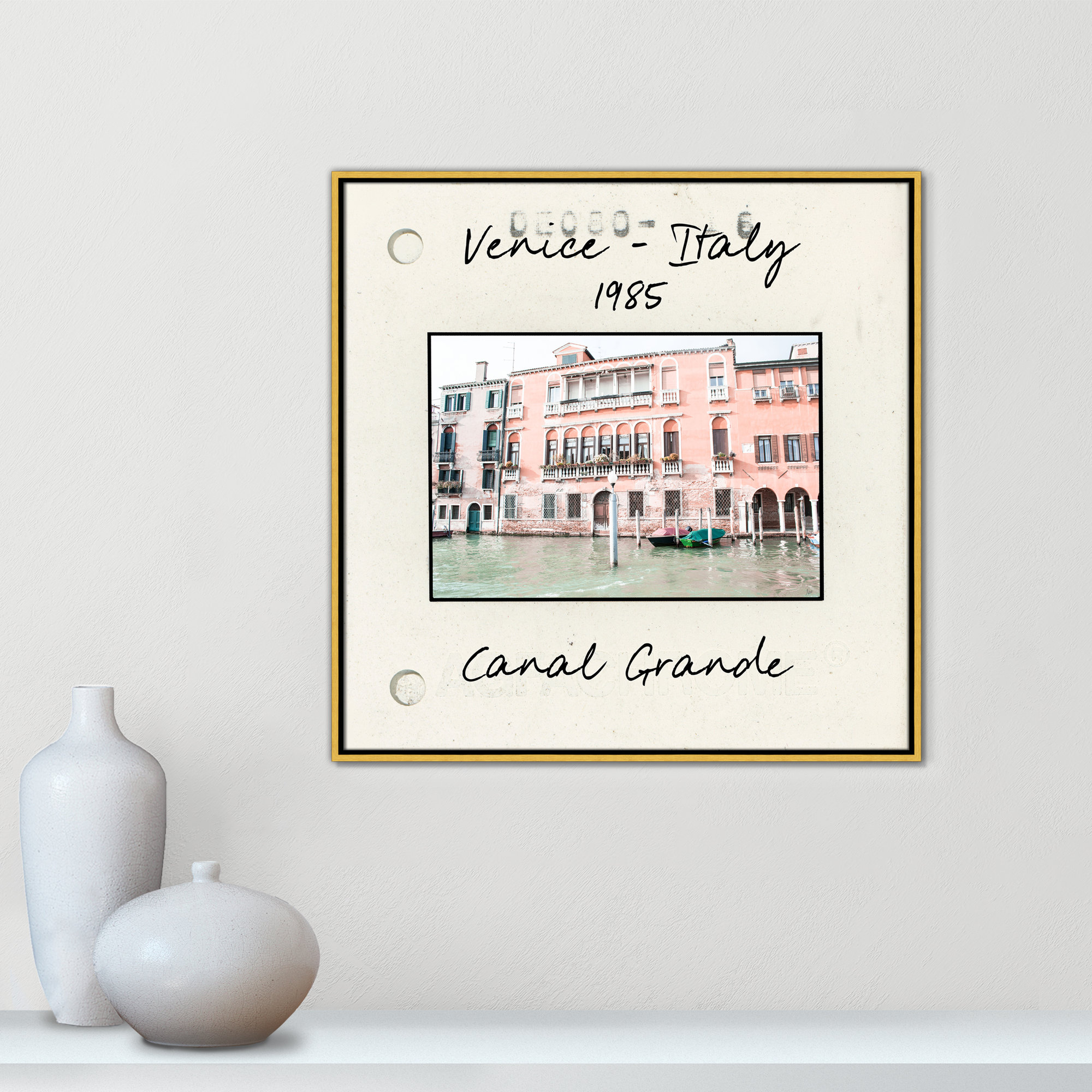 Venice, Italy - Grand Canal Print by Nan, 31.5" H x 31.5" W x 2" D, Gold Floater Framed Canvas