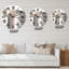 Abstrait soleil et lune en gris et bleu - horloge murale moderne-60328627