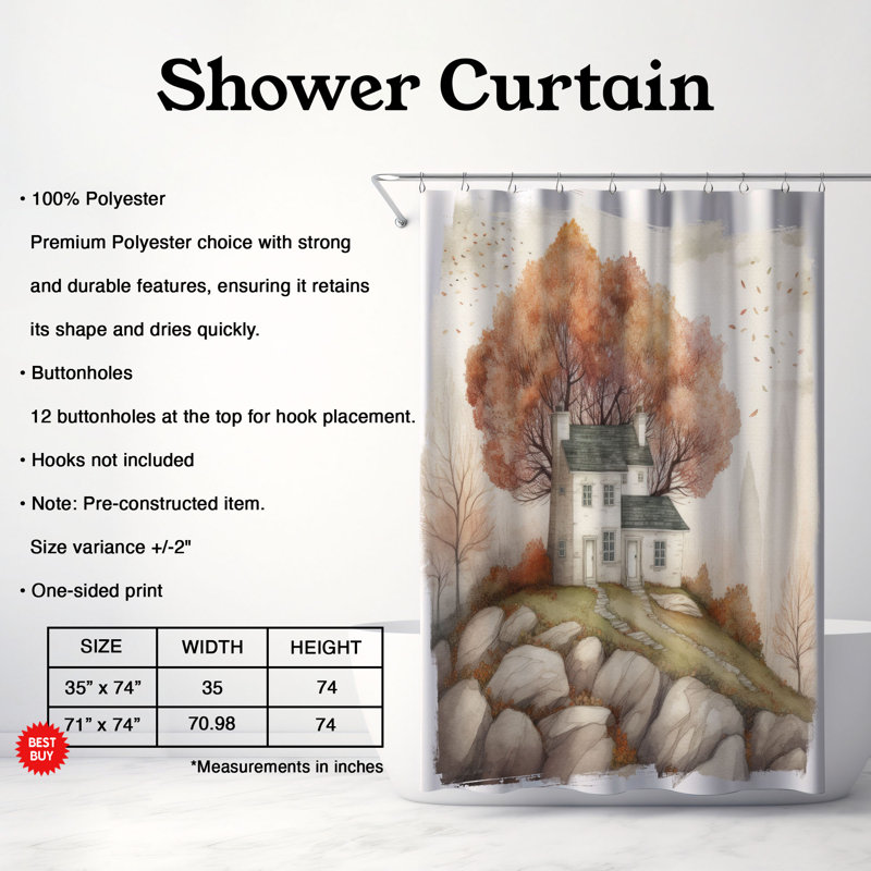 Kirya Shower Curtain, 74"H x 71"W