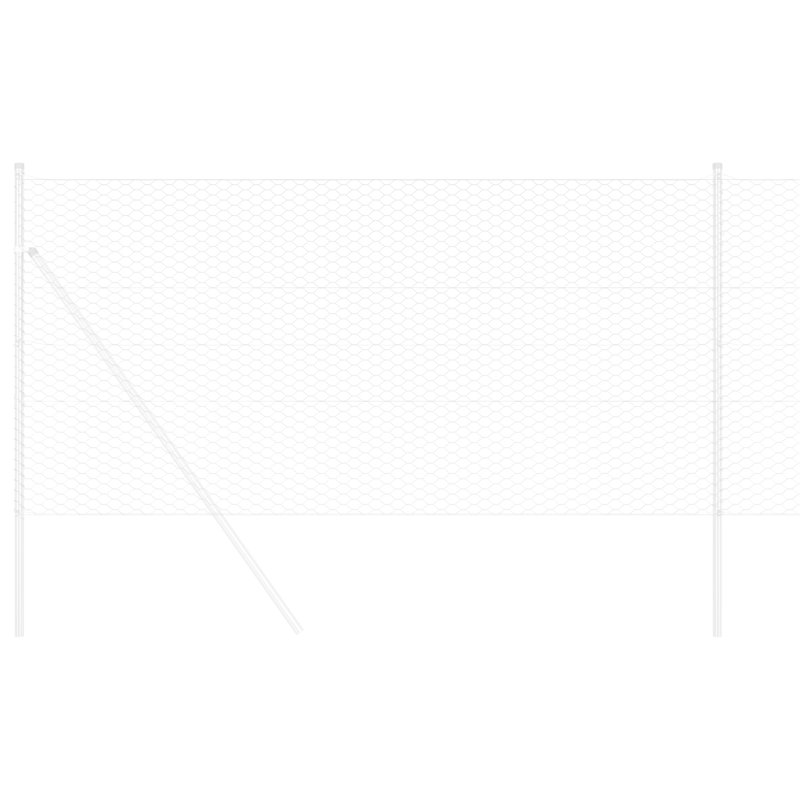 Vidaxl Hexagon Fence Galvanised Steel, 60cm H x 5000cm W, Silver