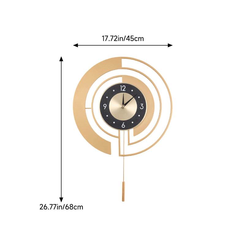 18Inch Modern Decorative Non-Ticking Wall Clock with Pendulum