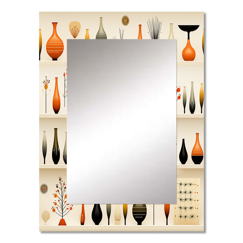 Gabriana danoise, sophistication moderne - miroir mural unique de style Mid-Century Mid-Century, impression sur métal