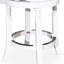 Tabouret de bar 30 po au fini blanc, siège en cuir noir, fabriqué pour durer, tabouret pivotant, siège noir, structure en bois massif, rotation à 360 °-1147263318