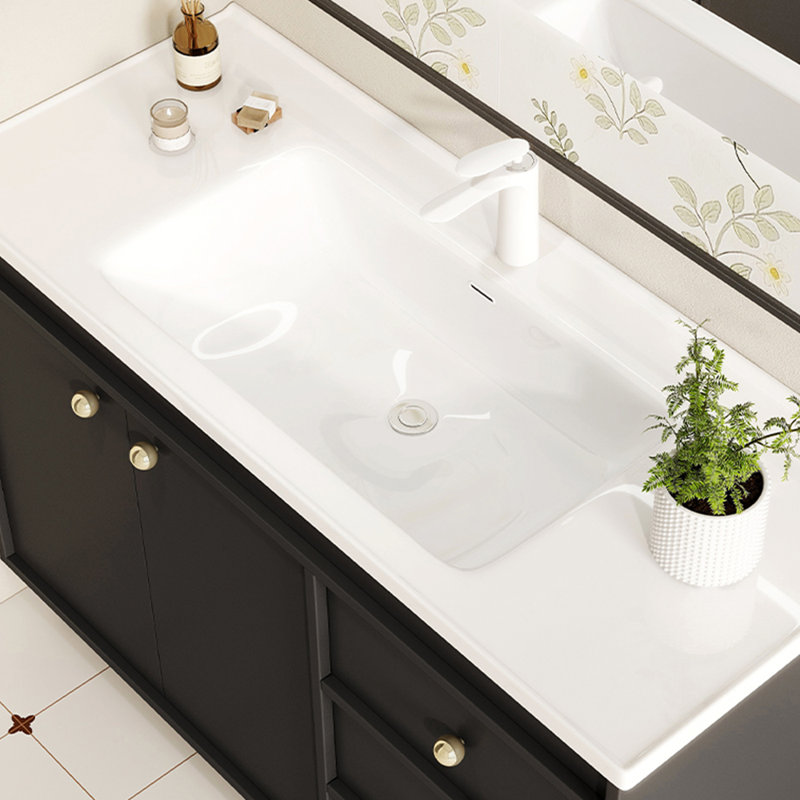 Modern simple black bathroom cabinet