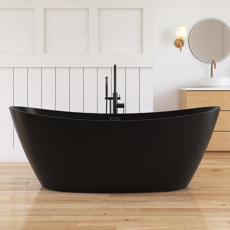 Baignoire autoportante en acrylique Tide, Lustre noir