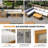 L-Shape 5-Seat Solid Acacia Sectional Sofa Set With Side & Rectangle Coffee Table