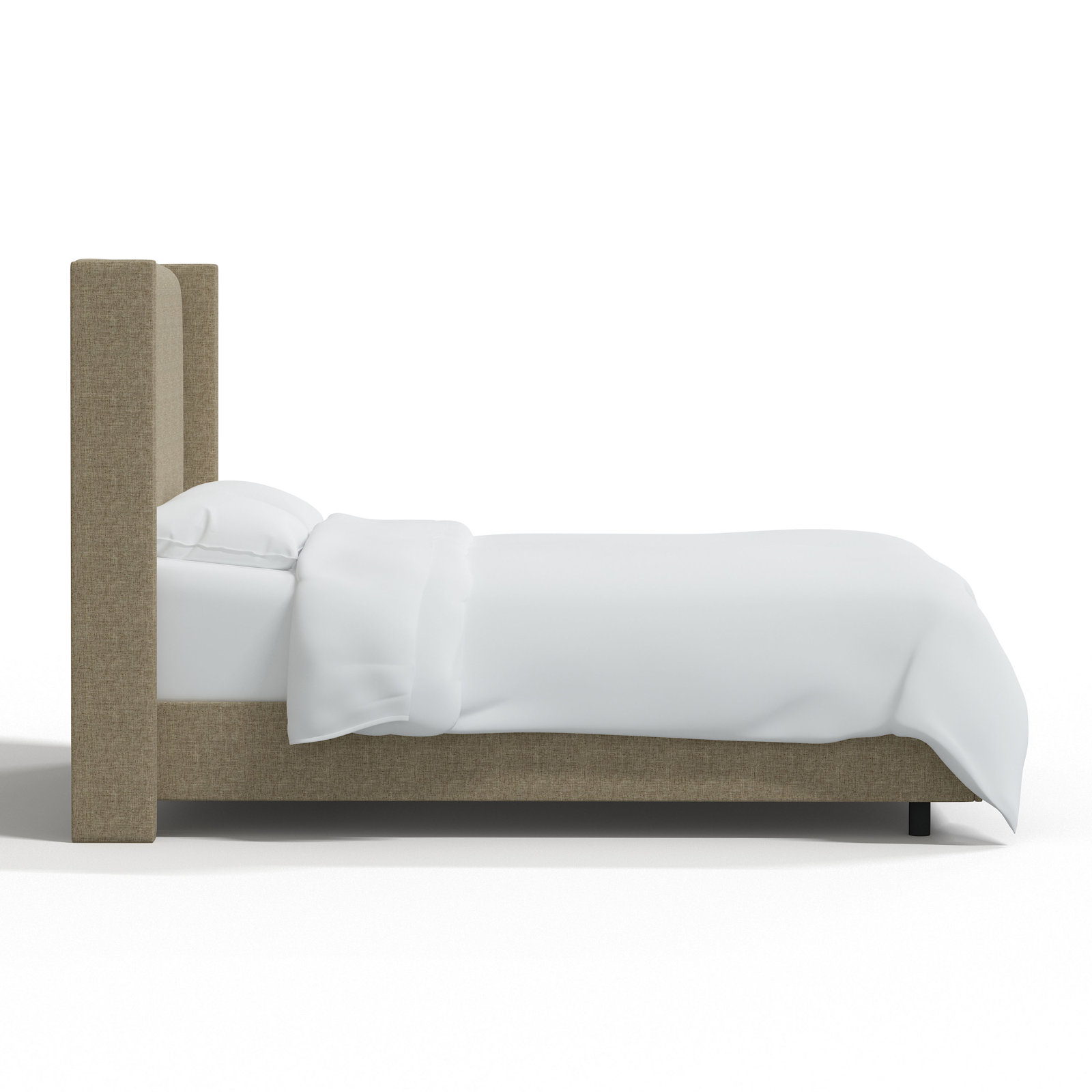 Hanson Upholstered Wingback Bed, Full/Double, Zuma Natural Textured Linen