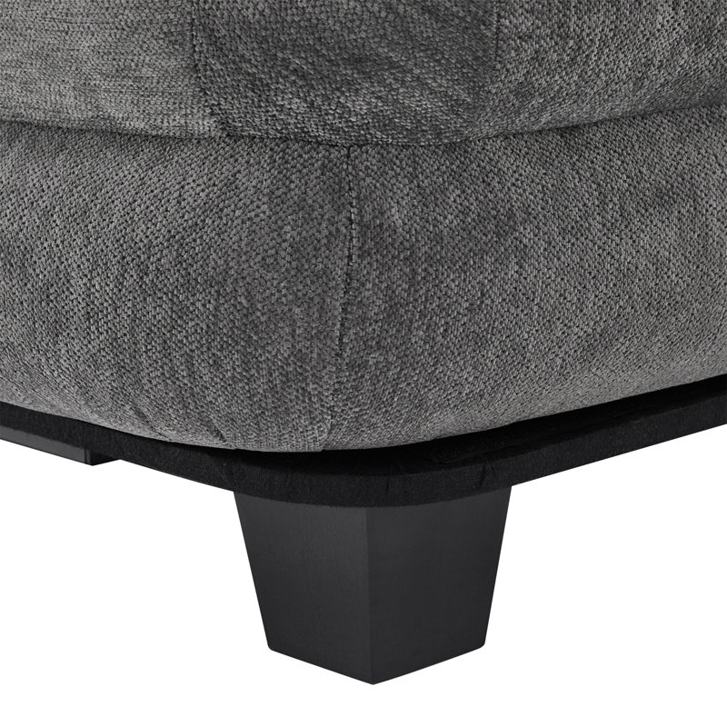 Canapé-lit rembourré surdimensionné en chenille surdimensionné de 52,4 po avec siège profond et accoudoirs superposés pour salon ou chambre à coucher