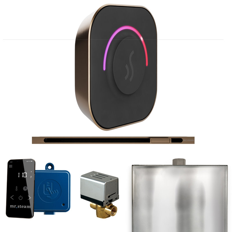 ButlerTouch Steam Shower Control Package with TempoTouch Control and Linear Steamhead , Bronze