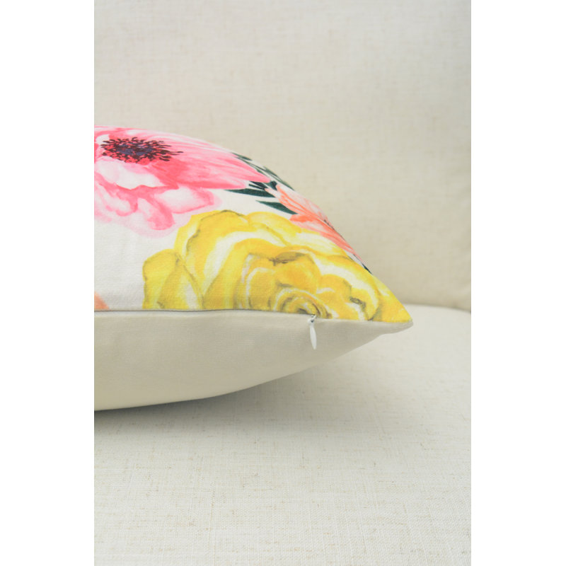 Coussin fleur rose