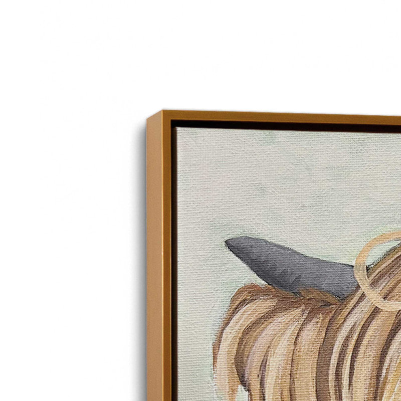 «Howie» par Ashley Justice, reproduction d'art, L 20 po x H 20 po, Doré, Toile avec cadre