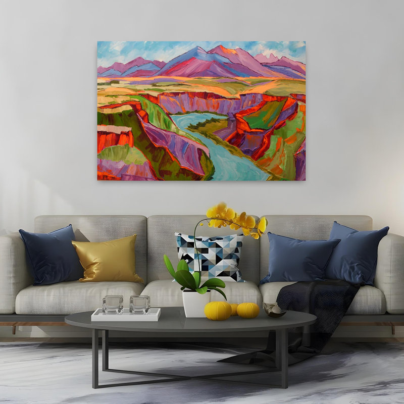 Art contemporain contemporain contemporain abstrait montagne, H 60 po x l 40 po