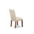 3 Piece Dining Table Set Includes 1 Wooden Table and 2 Cream Linen Fabric Padded Chair with High Back - Mahogany Finish-575189969-575189981-575189980